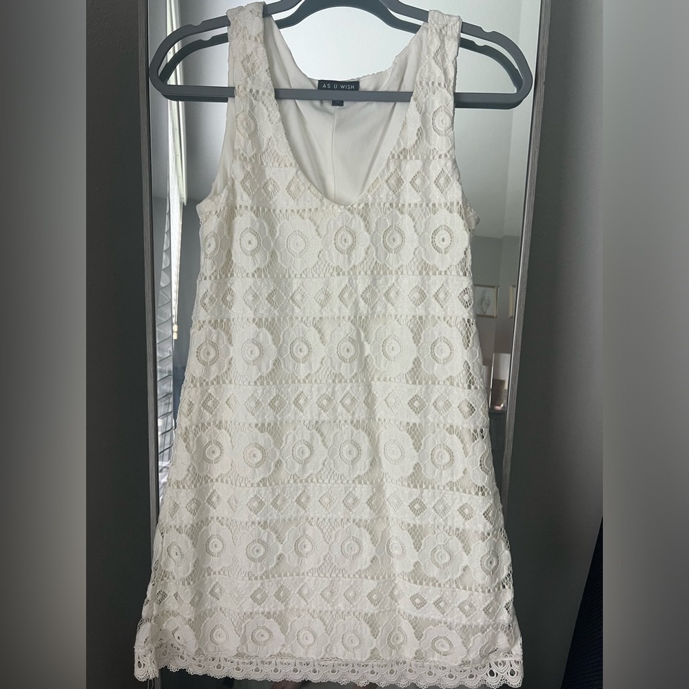 Like-New As U Wish brand white lace dress